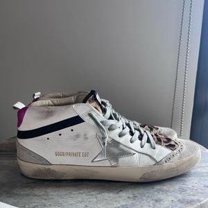 Golden Goose Mid Star Private Edit Leopard Glitter Sz 41